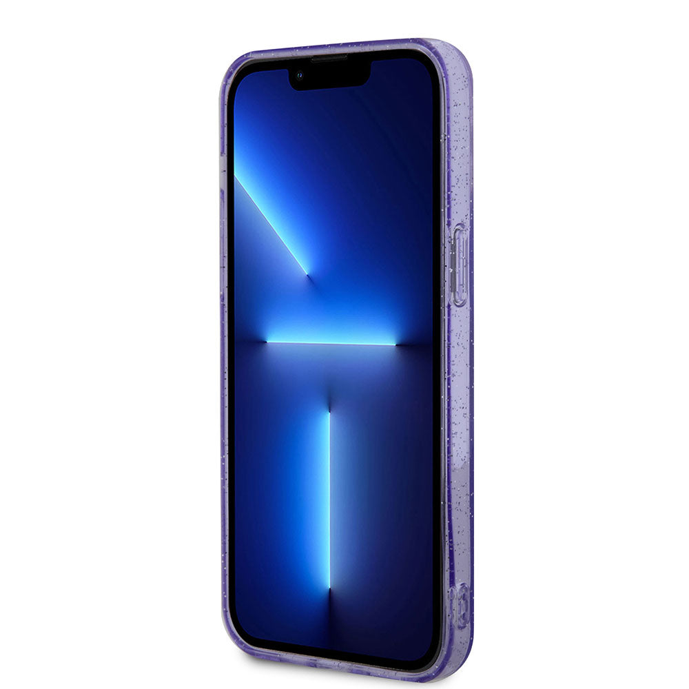 Apple iPhone 13 Pro Kılıf Guess Magsafe Şarj Özellikli Glitter Kapak Mor