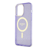 Apple iPhone 13 Pro Kılıf Guess Magsafe Şarj Özellikli Glitter Kapak Mor