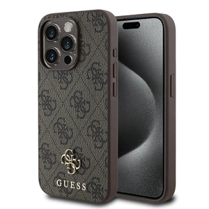 Apple iPhone 13 Pro Kılıf Guess Magsafe Uyumlu 4G Classic Logolu Kapak Kahverengi