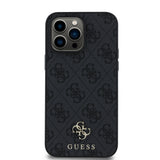 Apple iPhone 13 Pro Max Kılıf Guess Magsafe Uyumlu 4G Classic Logolu Kapak Siyah