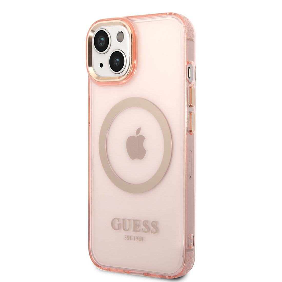 Apple iPhone 14 Kılıf Guess Magsafe Şarj Özellikli Airbagli Kapak Pembe