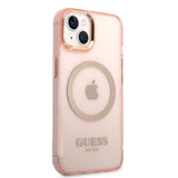 Apple iPhone 14 Kılıf Guess Magsafe Şarj Özellikli Airbagli Kapak Pembe