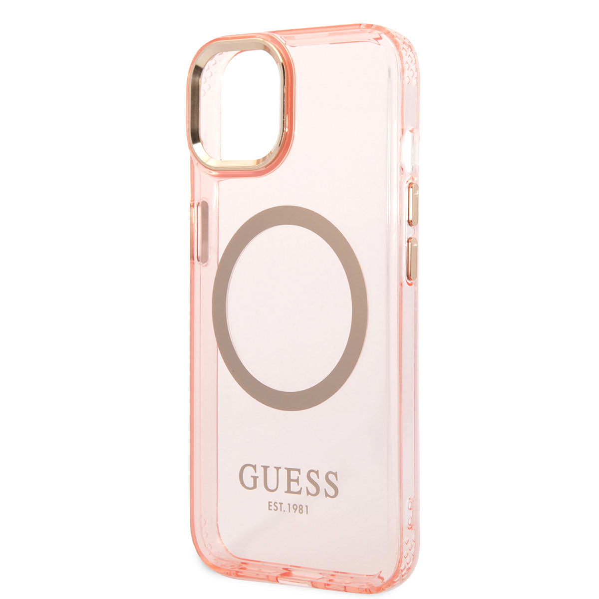 Apple iPhone 14 Kılıf Guess Magsafe Şarj Özellikli Airbagli Kapak Pembe