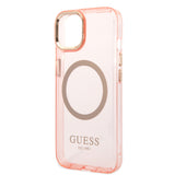 Apple iPhone 14 Kılıf Guess Magsafe Şarj Özellikli Airbagli Kapak Pembe