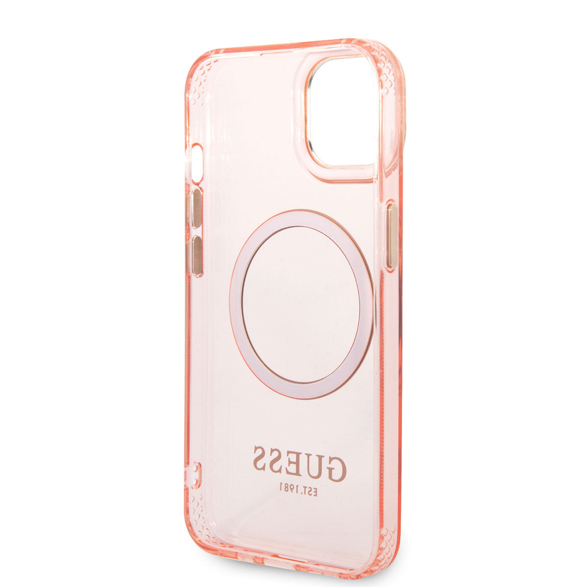 Apple iPhone 14 Kılıf Guess Magsafe Şarj Özellikli Airbagli Kapak Pembe