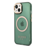 Apple iPhone 14 Kılıf Guess Magsafe Şarj Özellikli Airbagli Kapak Yeşil