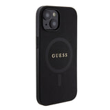 Apple iPhone 14 Kılıf Guess Magsafe Şarj Özellikli Saffiano Classic Kapak Siyah