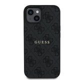 Apple iPhone 14 Kılıf Guess Magsafe Uyumlu 4G Desen Yazı Logolu Kapak Siyah