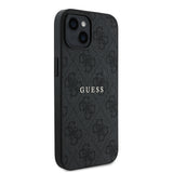 Apple iPhone 14 Kılıf Guess Magsafe Uyumlu 4G Desen Yazı Logolu Kapak Siyah