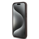 Apple iPhone 14 Kılıf Guess Magsafe Şarj Özellikli Circle Classic Kapak Kahverengi