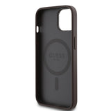 Apple iPhone 14 Kılıf Guess Magsafe Şarj Özellikli Circle Classic Kapak Kahverengi