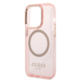 Apple iPhone 14 Pro Kılıf Guess Magsafe Şarj Özellikli Airbagli Kapak Pembe