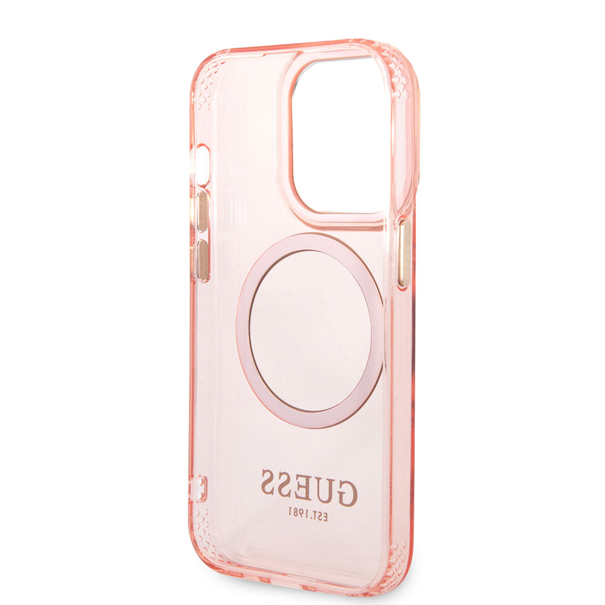 Apple iPhone 14 Pro Kılıf Guess Magsafe Şarj Özellikli Airbagli Kapak Pembe
