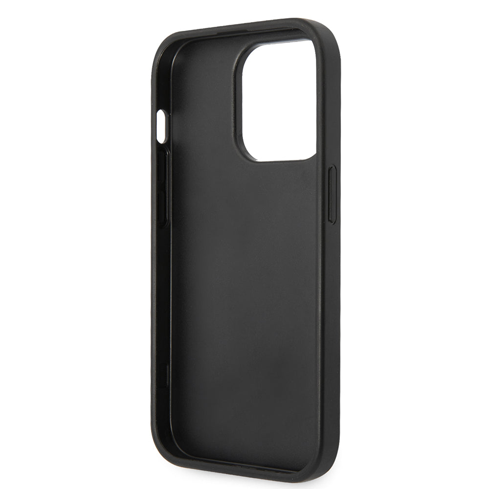 Apple iPhone 14 Pro Kılıf Guess PU Deri Büyük Metal Logolu Kapak Siyah