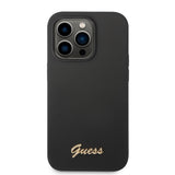 Apple iPhone 14 Pro Max ılıf Guess Glitter Logolu Soft Silikon Kapak Siyah