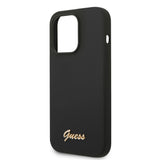 Apple iPhone 14 Pro Max ılıf Guess Glitter Logolu Soft Silikon Kapak Siyah