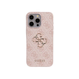 Apple iPhone 14 Pro Max Kılıf Guess 4G Büyük Metal Logolu Askılı Kapak Pembe