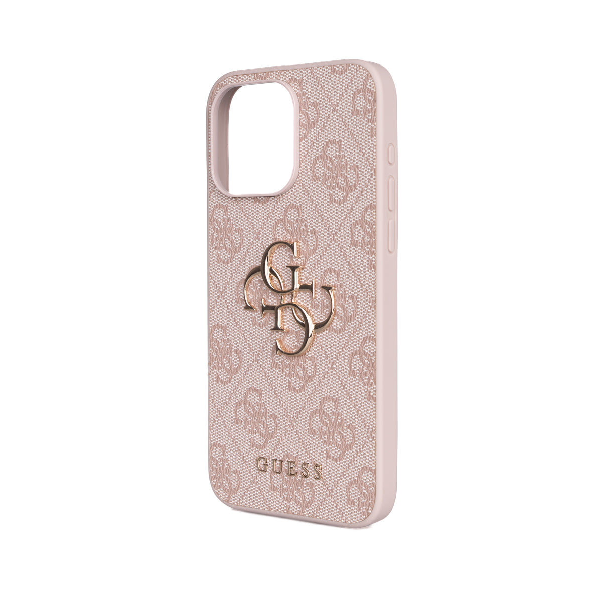 Apple iPhone 14 Pro Max Kılıf Guess 4G Büyük Metal Logolu Askılı Kapak Pembe