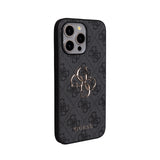 Apple iPhone 14 Pro Max Kılıf Guess 4G Büyük Metal Logolu Askılı Kapak Siyah