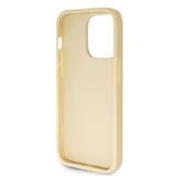 Apple iPhone 14 Pro Max Kılıf Guess 4G Büyük Metal Logolu Glitter Kapak Gold