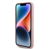 Apple iPhone 14 Pro Max Kılıf Guess 4G Büyük Metal Logolu Glitter Kapak Pembe