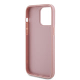 Apple iPhone 14 Pro Max Kılıf Guess 4G Büyük Metal Logolu Glitter Kapak Pembe