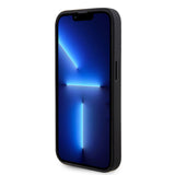 Apple iPhone 14 Pro Max Kılıf Guess Fileli 4G Glitter Büyük Metal Logolu Kapak Siyah