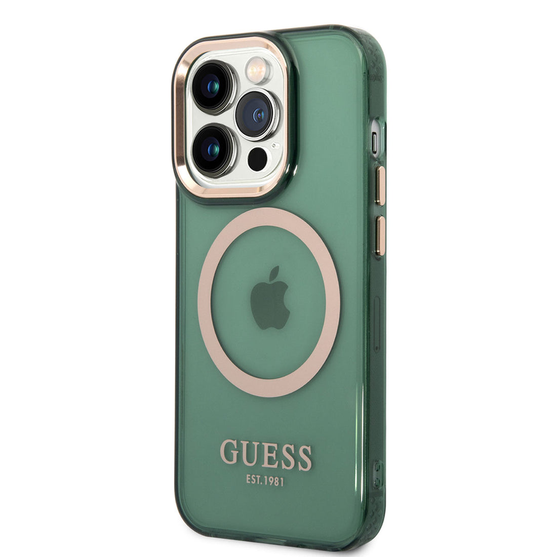 Apple iPhone 14 Pro Max Kılıf Guess Magsafe Şarj Özellikli Airbagli Kapak Yeşil