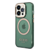 Apple iPhone 14 Pro Max Kılıf Guess Magsafe Şarj Özellikli Airbagli Kapak Yeşil