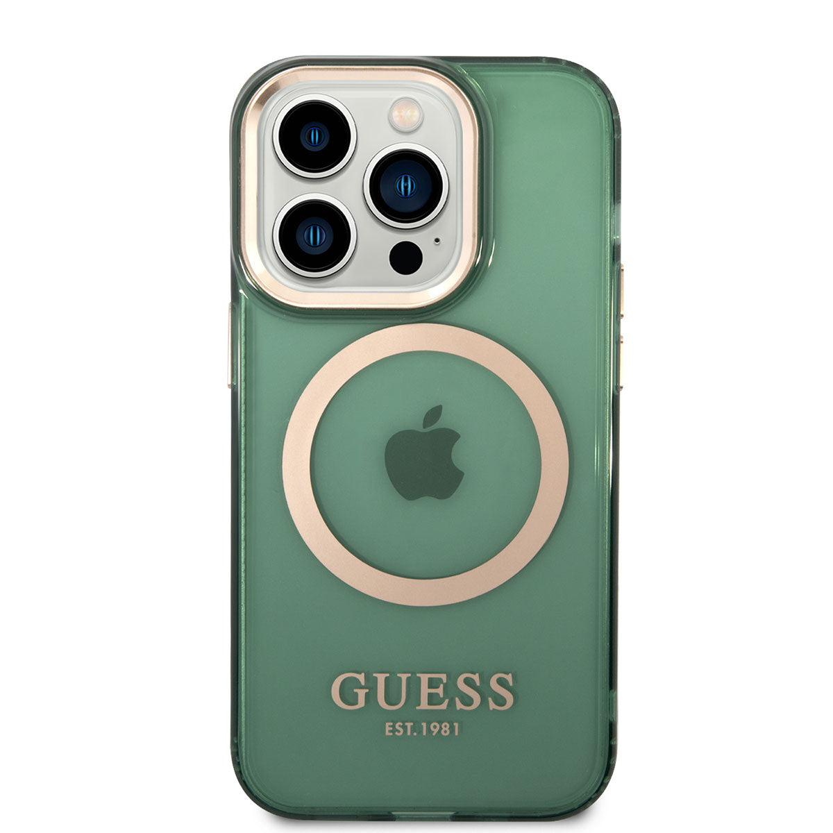 Apple iPhone 14 Pro Max Kılıf Guess Magsafe Şarj Özellikli Airbagli Kapak Yeşil