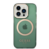 Apple iPhone 14 Pro Max Kılıf Guess Magsafe Şarj Özellikli Airbagli Kapak Yeşil