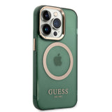 Apple iPhone 14 Pro Max Kılıf Guess Magsafe Şarj Özellikli Airbagli Kapak Yeşil