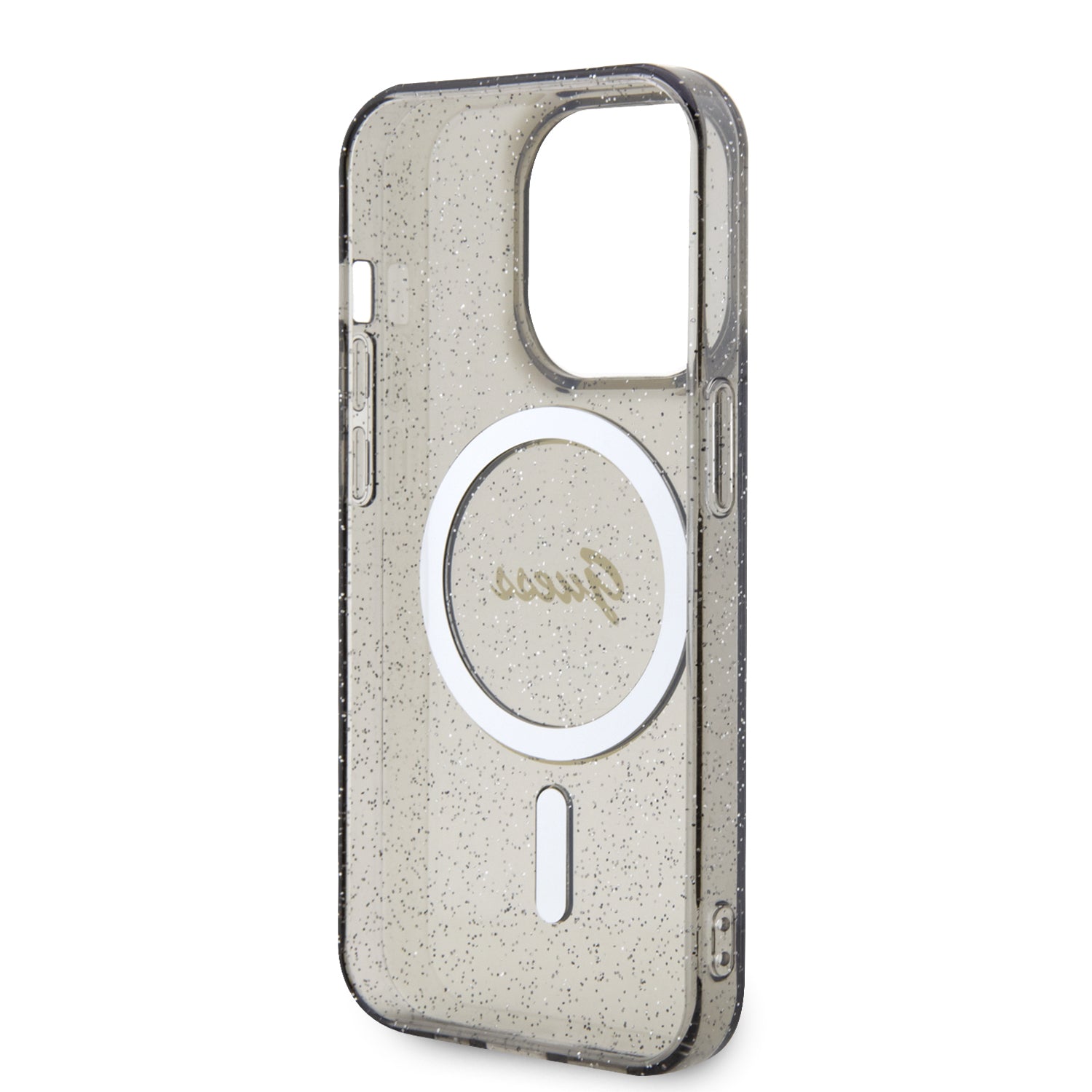Apple iPhone 14 Pro Kılıf Guess Magsafe Şarj Özellikli Glitter Kapak Siyah