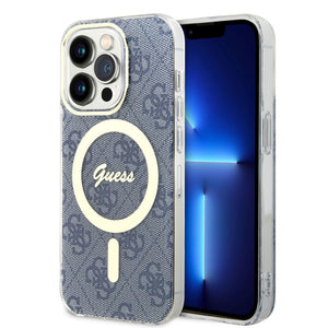 Apple iPhone 14 Pro Kılıf Guess Magsafe Şarj Özellikli Kapak Mavi