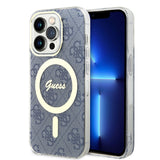 Apple iPhone 14 Pro Kılıf Guess Magsafe Şarj Özellikli Kapak Mavi