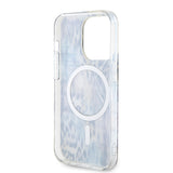Apple iPhone 14 Pro Max Kılıf Guess Magsafe Şarj Özellikli Leopar Desenli Kapak Mavi