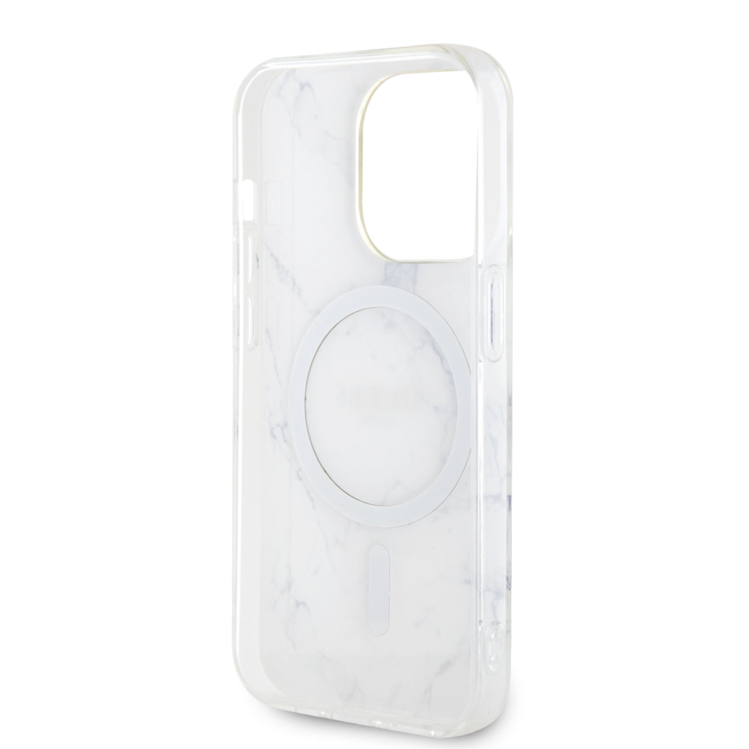 Apple iPhone 14 Pro Kılıf Guess Magsafe Şarj Özellikli Mermer Desenli Kapak Beyaz