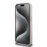 Apple iPhone 14 Pro Max Kılıf Guess Magsafe Şarj Özellikli PU Üçgen Logolu 4G Desenli Kapak Pembe