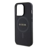 Apple iPhone 14 Pro Max Kılıf Guess Magsafe Şarj Özellikli Saffiano Kapak Siyah