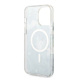 Apple iPhone 14 Pro Max Kılıf Guess Magsafe Şarj Özellikli Yaprak Desenli Magsafe Şarj Kablolu Kapak Yeşil