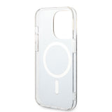 Apple iPhone 14 Pro Max Kılıf Guess Magsafe Şarj Özellikli Yazı Logolu 4G Desenli Kapak Siyah