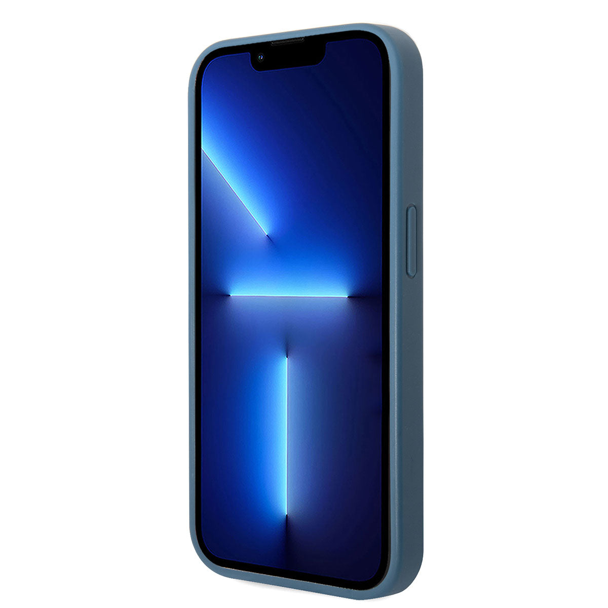 Apple iPhone 14 Pro Max Kılıf Guess PU Deri Büyük Metal Logo Dizaynlı Kapak Mavi