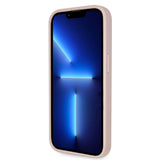 Apple iPhone 14 Pro Max Kılıf Guess PU Deri Taşlı Üçgen Logolu 4G Desenli Kapak Pembe