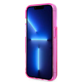 Apple iPhone 14 Pro Kılıf Guess Transparan Sıvılı Simli Kapak Pembe