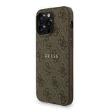 Apple iPhone 14 Pro Max Kılıf Guess M-safe Şarj Özellikli Bilek Askı İpli Yazı Logolu Kapak Kahverengi