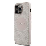 Apple iPhone 14 Pro Max Kılıf Guess Magsafe Şarj Özellikli Circle Classic Kapak Pembe