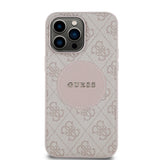 Apple iPhone 14 Pro Max Kılıf Guess Magsafe Şarj Özellikli Circle Classic Kapak Pembe