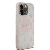 Apple iPhone 14 Pro Max Kılıf Guess Magsafe Şarj Özellikli Circle Classic Kapak Pembe