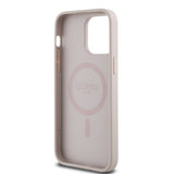 Apple iPhone 14 Pro Max Kılıf Guess Magsafe Şarj Özellikli Circle Classic Kapak Pembe