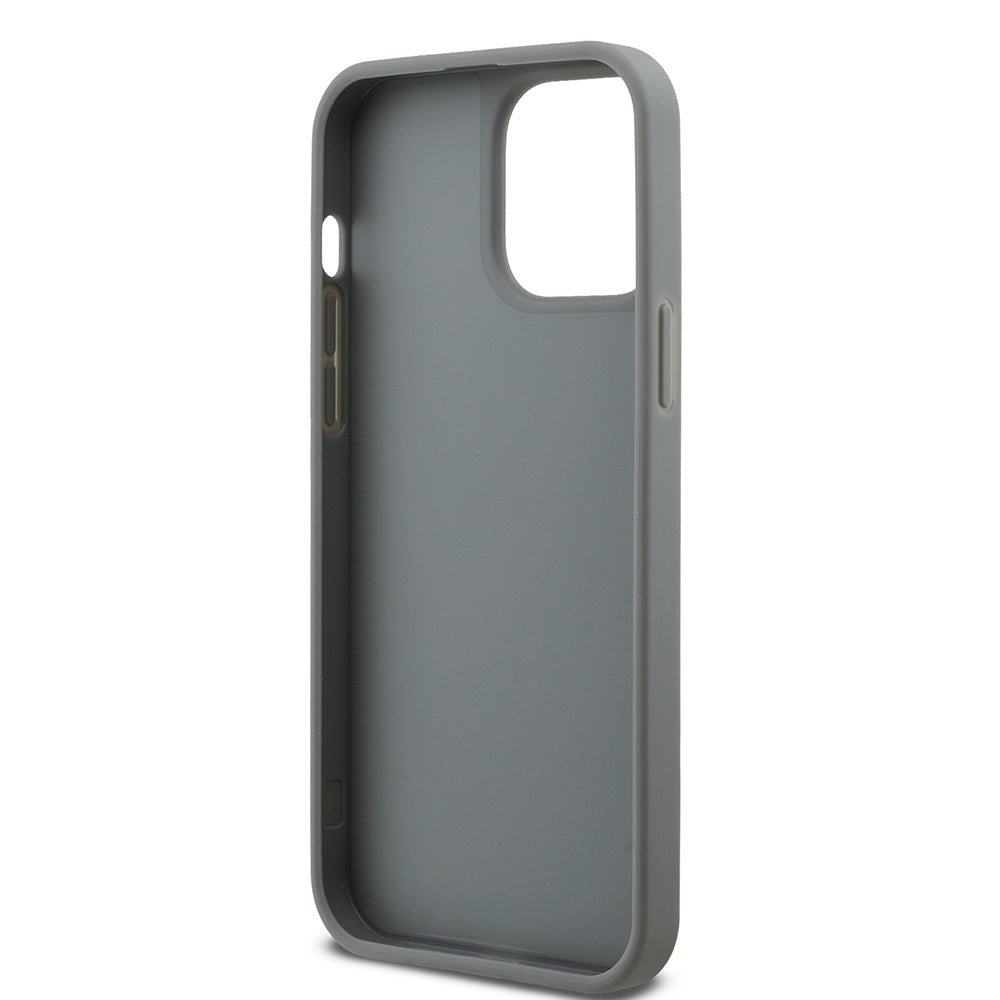 Apple iPhone 13 Pro Max Kılıf Guess Üçgen Logolu Rhinestone Taşlı Kapak Gümüş